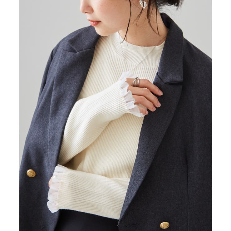 SETTAN/ハイネック/リボン/シアー/フリル/ドット/膝丈/ミディアム丈 sheer ribbon turtle～ｼｱｰﾘﾎﾞﾝﾀｰﾄﾙ | flower／フラワー公式通販