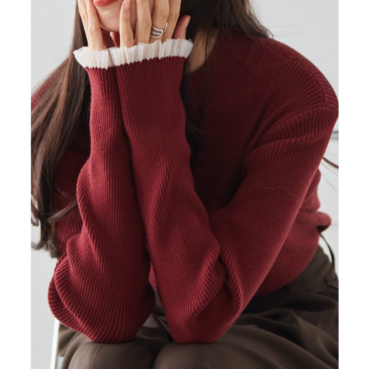 シアーフリルハイネックリブニット | RANAN | 詳細画像19 