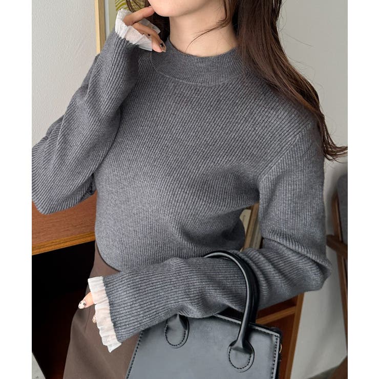 シアーフリルハイネックリブニット | RANAN | 詳細画像2 