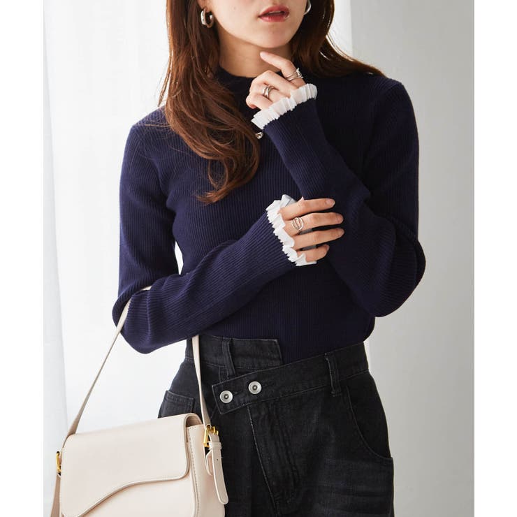 シアーフリルハイネックリブニット[品番：RANW0000089]｜RANAN（ラナン