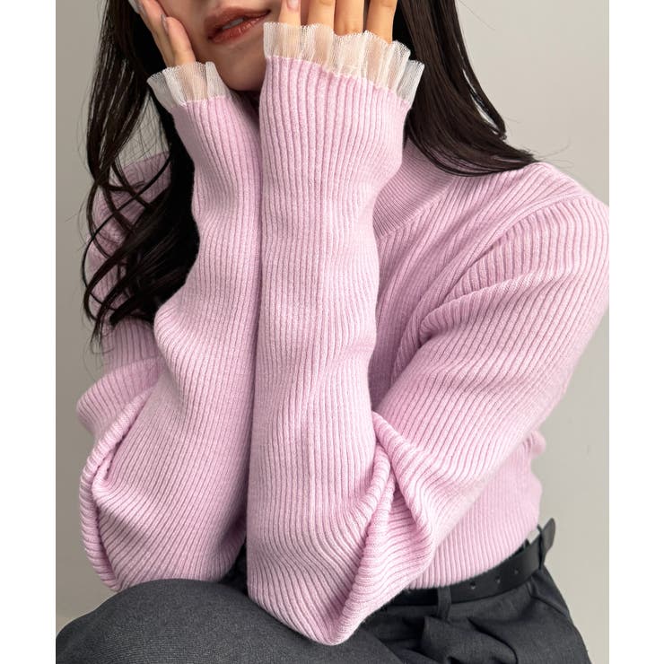 シアーフリルハイネックリブニット | RANAN | 詳細画像35 