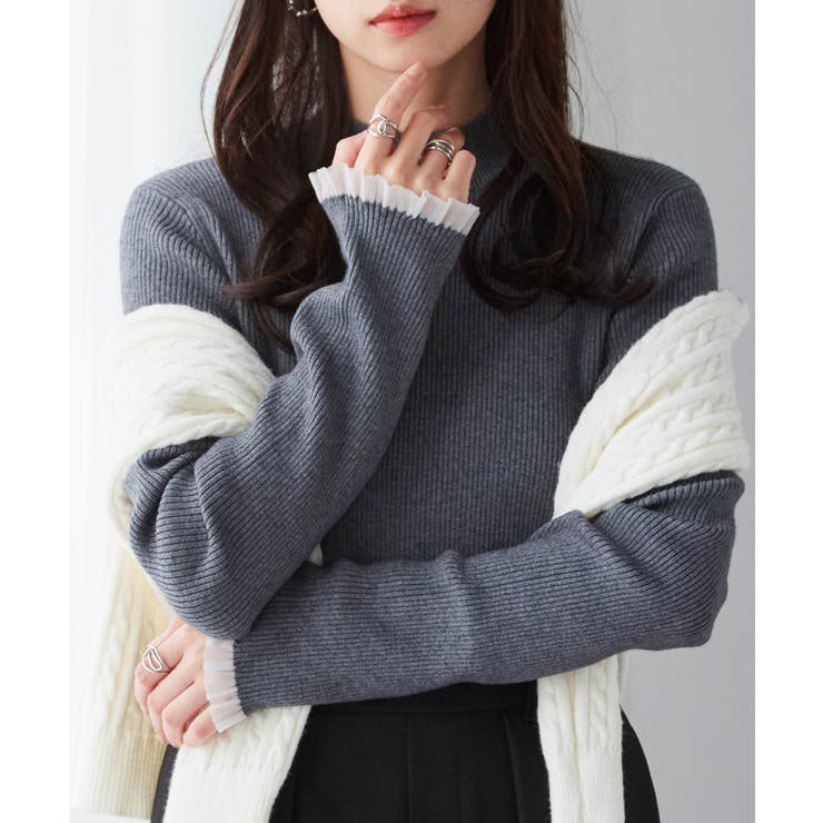 シアーフリルハイネックリブニット | RANAN | 詳細画像4 