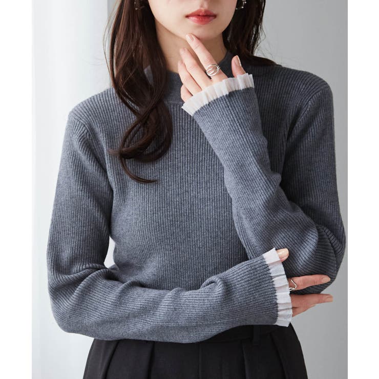 シアーフリルハイネックリブニット | RANAN | 詳細画像5 