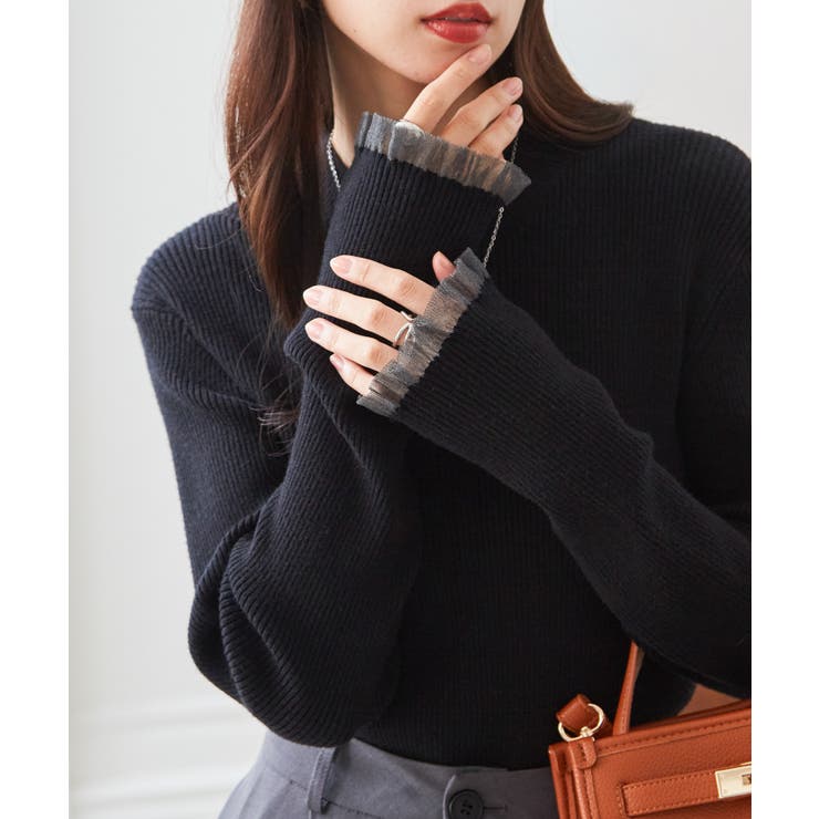 シアーフリルハイネックリブニット | RANAN | 詳細画像6 