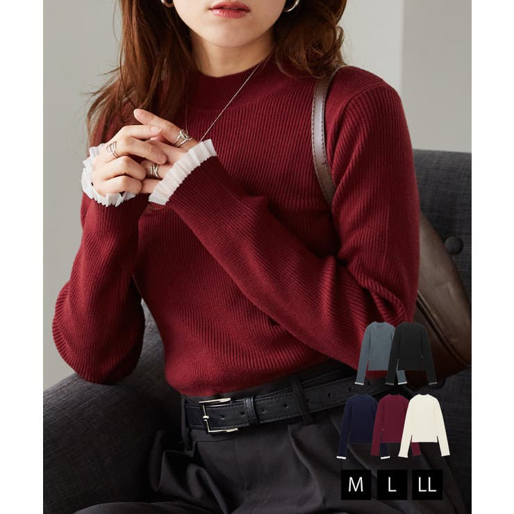 シアーフリルハイネックリブニット[品番：RANW0000089]｜RANAN（ラナン