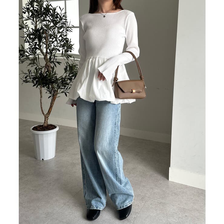 裾バルーンドッキングリブニット | RANAN | 詳細画像10 