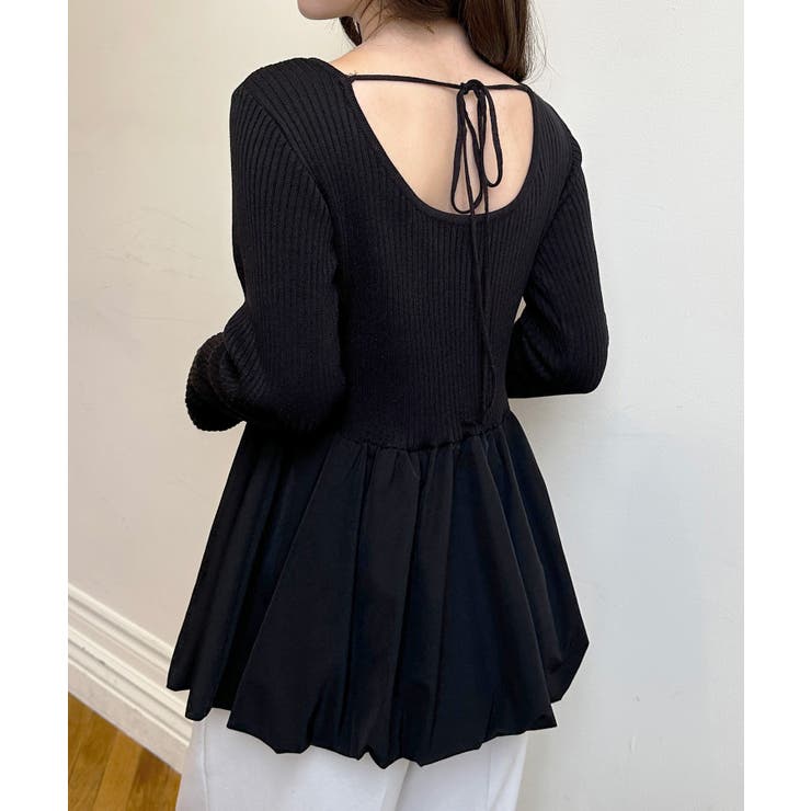 裾バルーンドッキングリブニット | RANAN | 詳細画像2 