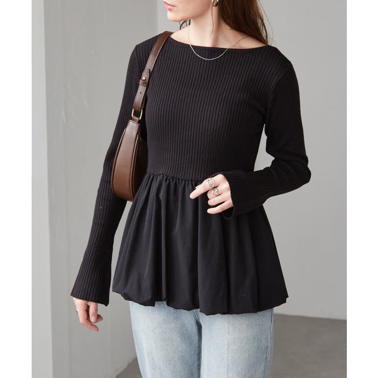 裾バルーンドッキングリブニット | RANAN | 詳細画像5 