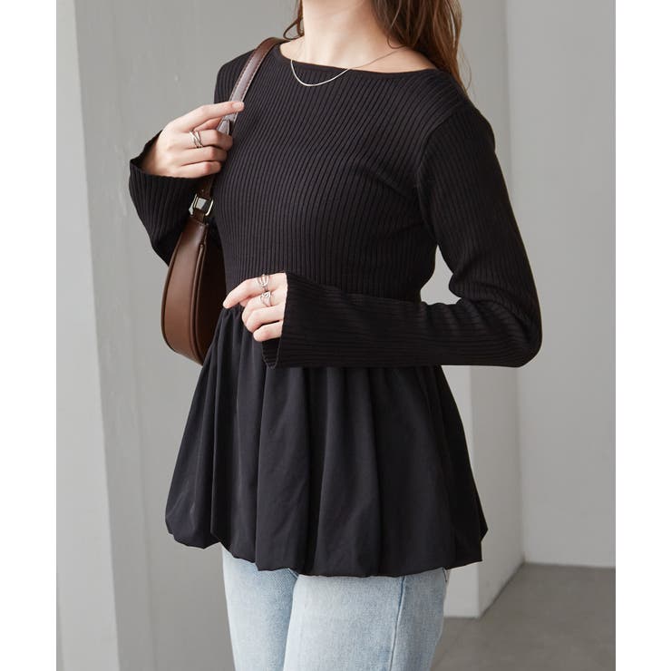 裾バルーンドッキングリブニット | RANAN | 詳細画像6 