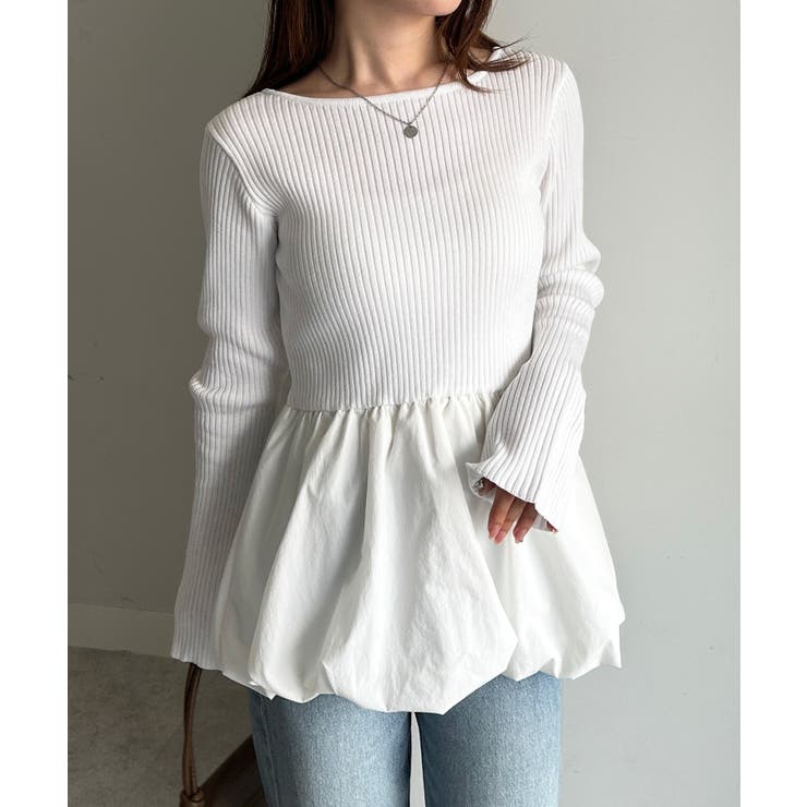 裾バルーンドッキングリブニット | RANAN | 詳細画像8 