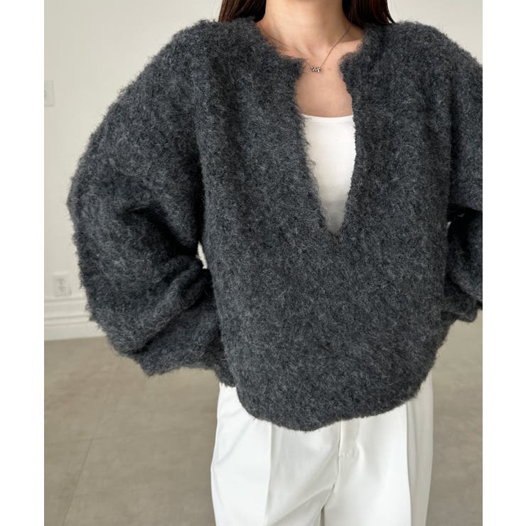 ディープキーネックシャギーニット | RANAN | 詳細画像11 