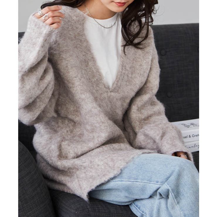 ディープキーネックシャギーニット | RANAN | 詳細画像13 