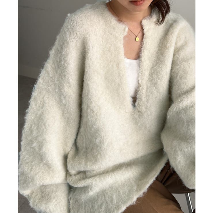 ディープキーネックシャギーニット | RANAN | 詳細画像2 