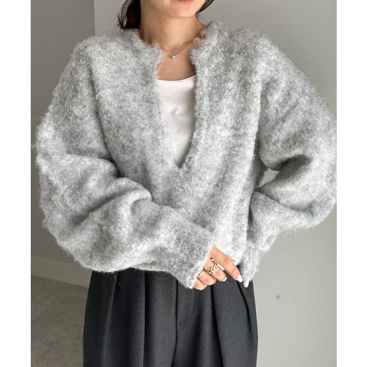 ディープキーネックシャギーニット | RANAN | 詳細画像21 