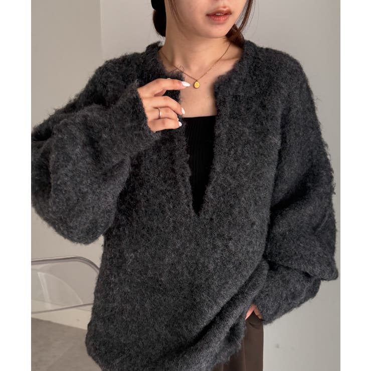 ディープキーネックシャギーニット | RANAN | 詳細画像7 