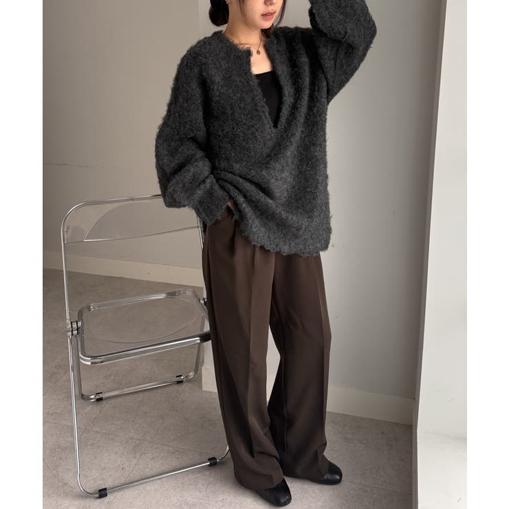 ディープキーネックシャギーニット | RANAN | 詳細画像9 