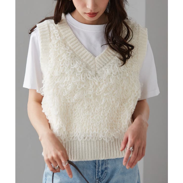 ループフリンジニットベスト | RANAN | 詳細画像2 