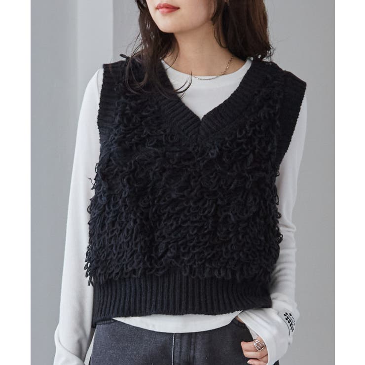 ループフリンジニットベスト | RANAN | 詳細画像6 