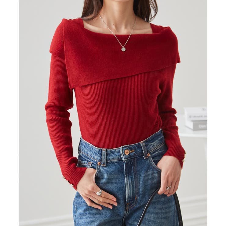 アシメオフショルリブニット | RANAN | 詳細画像11 