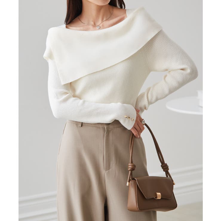 アシメオフショルリブニット | RANAN | 詳細画像17 