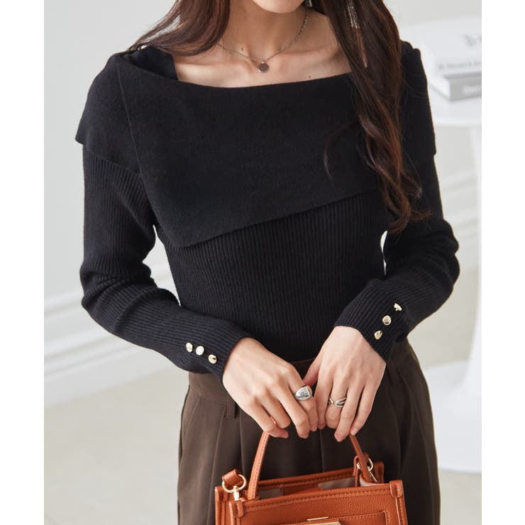 アシメオフショルリブニット | RANAN | 詳細画像2 