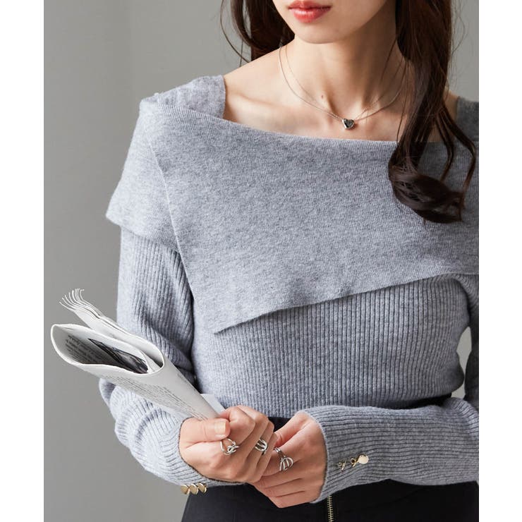 アシメオフショルリブニット | RANAN | 詳細画像21 