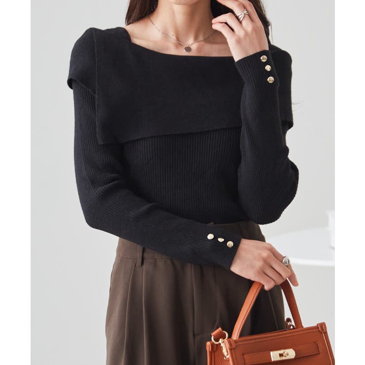 アシメオフショルリブニット | RANAN | 詳細画像3 