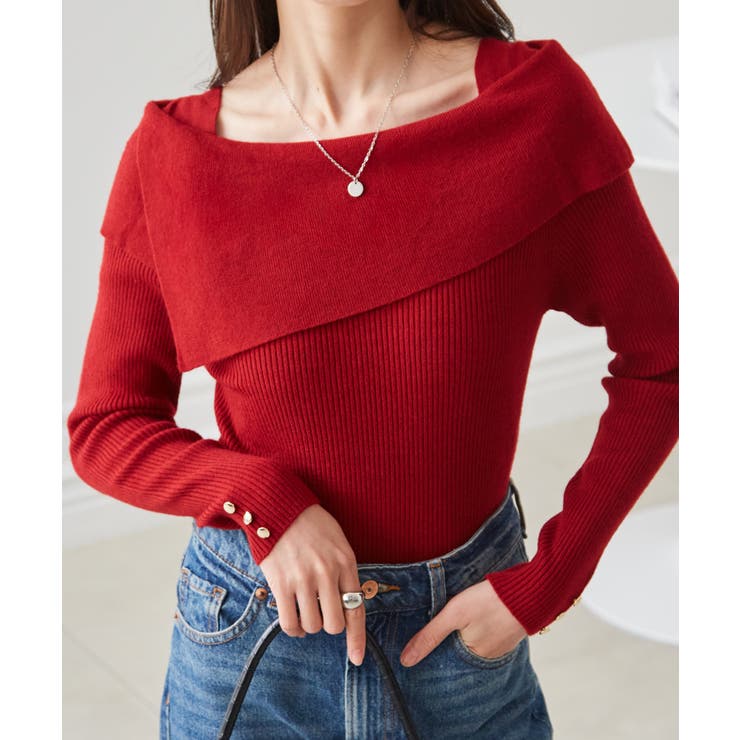 アシメオフショルリブニット | RANAN | 詳細画像9 