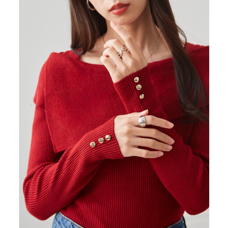 アシメオフショルリブニット[品番：RANW0000094]｜RANAN（ラナン）の