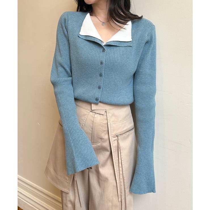 レイヤード配色ニットカーディガン | RANAN | 詳細画像14 