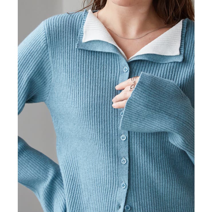 レイヤード配色ニットカーディガン | RANAN | 詳細画像16 