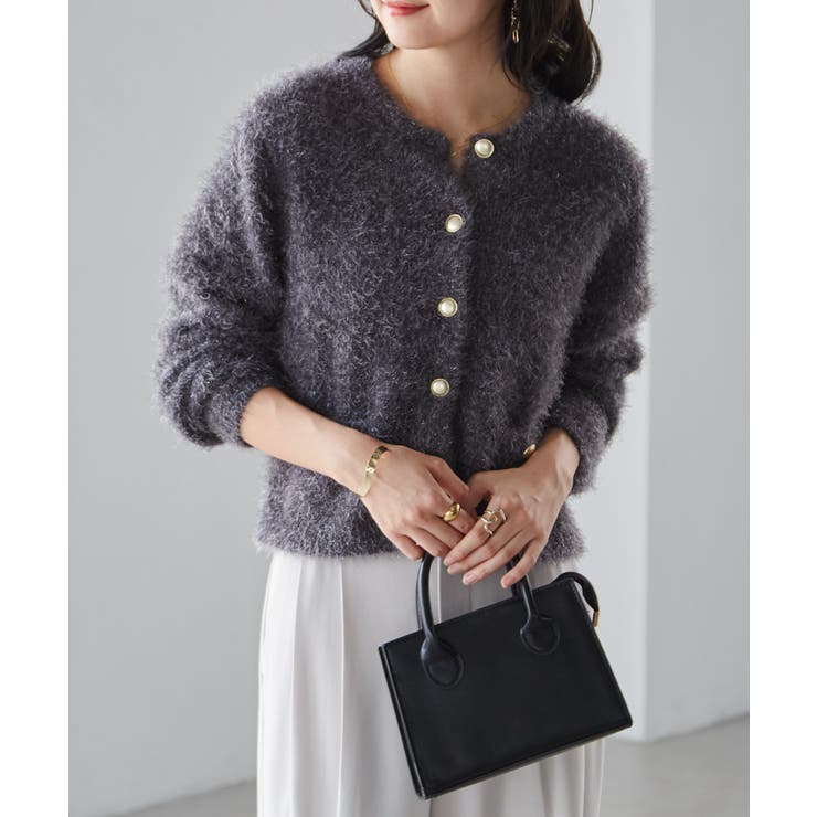 ゴールドボタンラメフェザーカーディガン | RANAN | 詳細画像16 