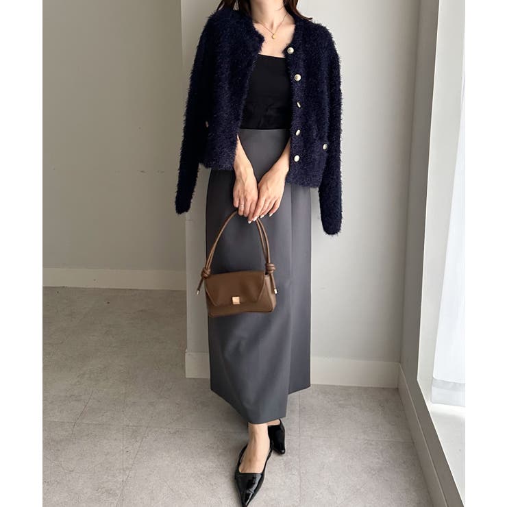 ゴールドボタンラメフェザーカーディガン | RANAN | 詳細画像22 