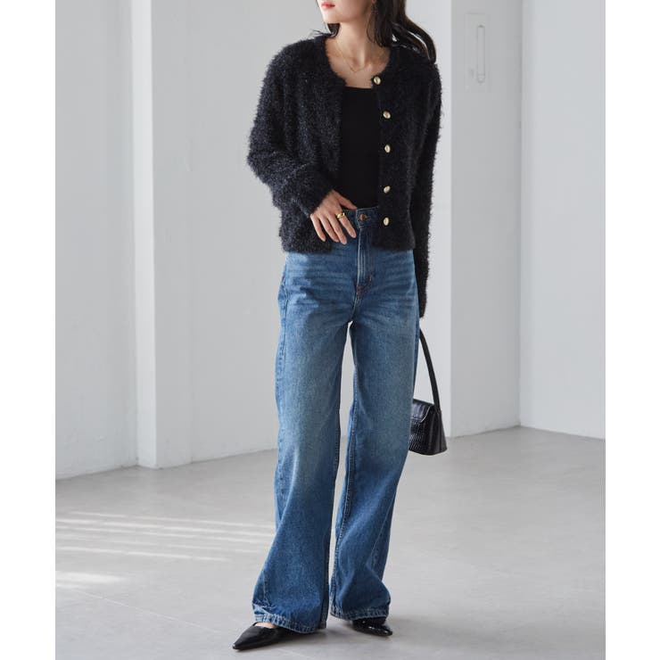 ゴールドボタンラメフェザーカーディガン | RANAN | 詳細画像9 