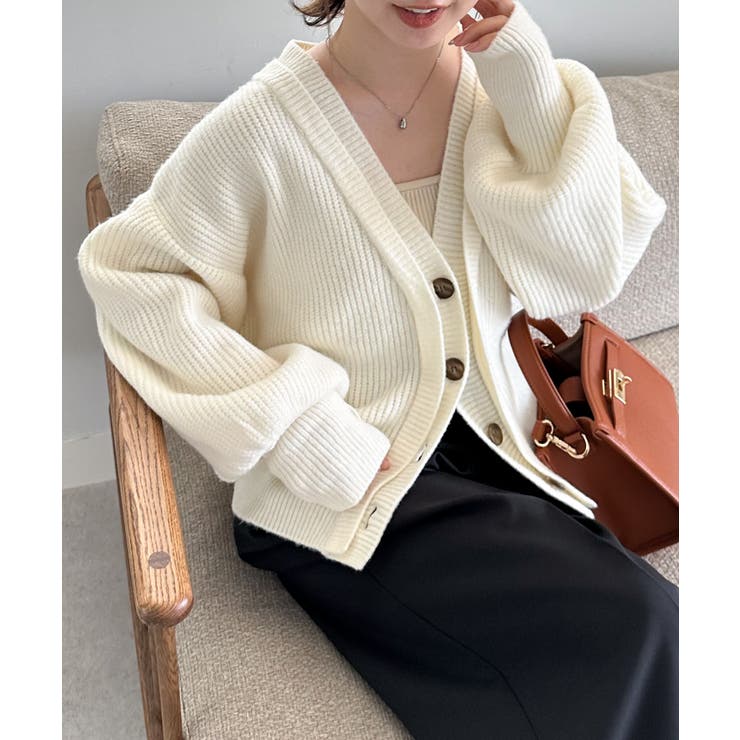 フロントレイヤードＶカーディガン | RANAN | 詳細画像1 