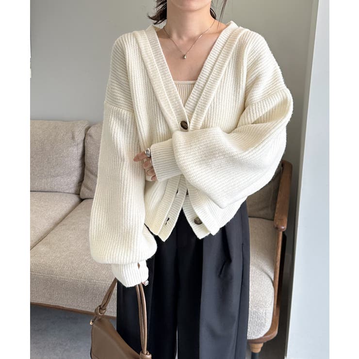 フロントレイヤードＶカーディガン | RANAN | 詳細画像3 