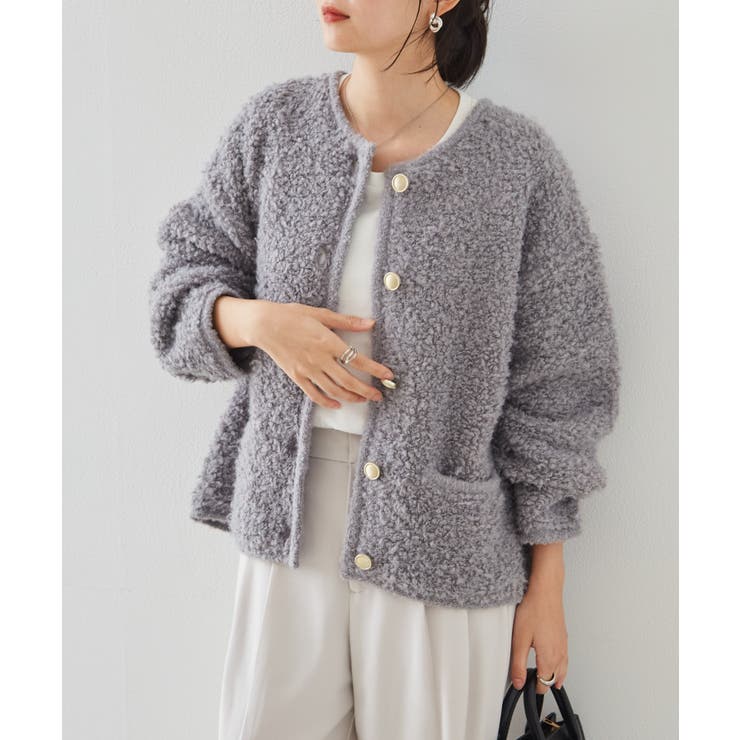 ゴールド調ボタンループ編みニットジャケット | RANAN | 詳細画像10 