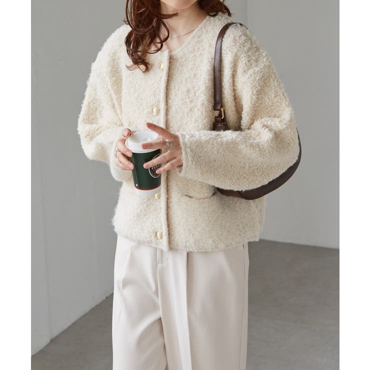 ゴールド調ボタンループ編みニットジャケット | RANAN | 詳細画像17 