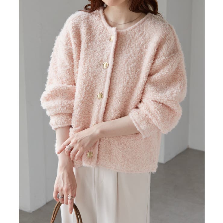 ゴールド調ボタンループ編みニットジャケット | RANAN | 詳細画像25 