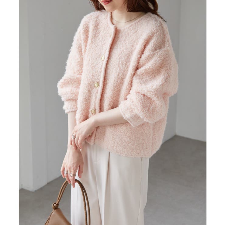 ゴールド調ボタンループ編みニットジャケット | RANAN | 詳細画像26 