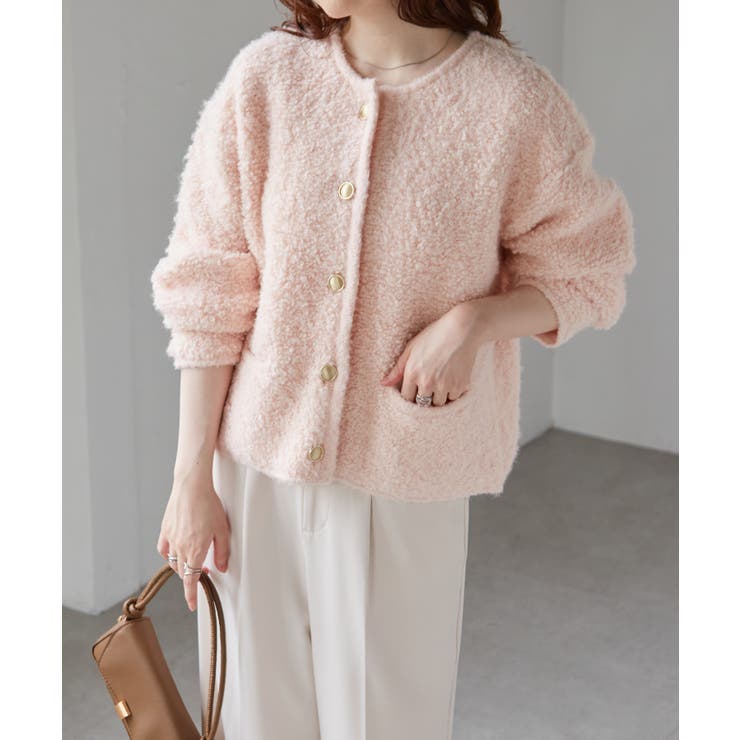 ゴールド調ボタンループ編みニットジャケット | RANAN | 詳細画像27 