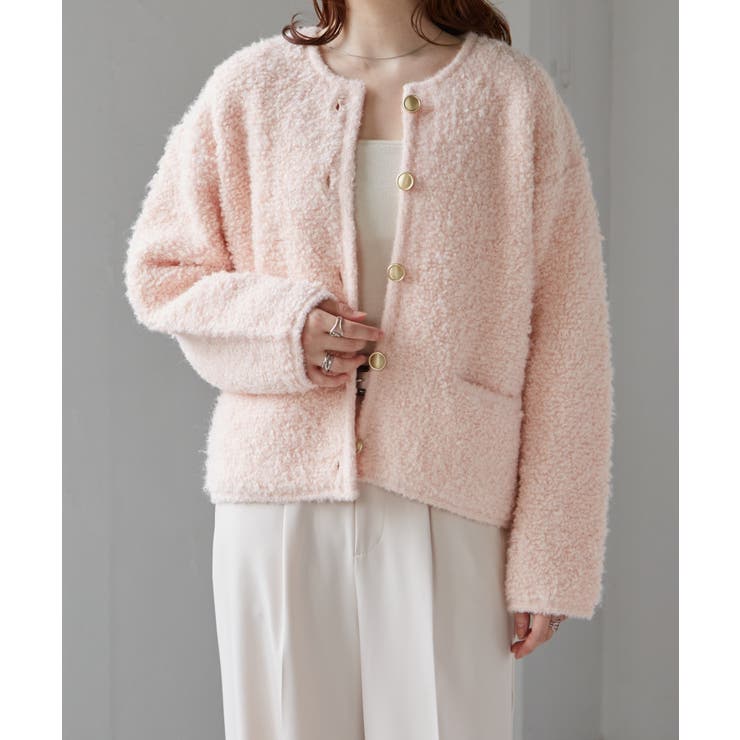 ゴールド調ボタンループ編みニットジャケット | RANAN | 詳細画像28 