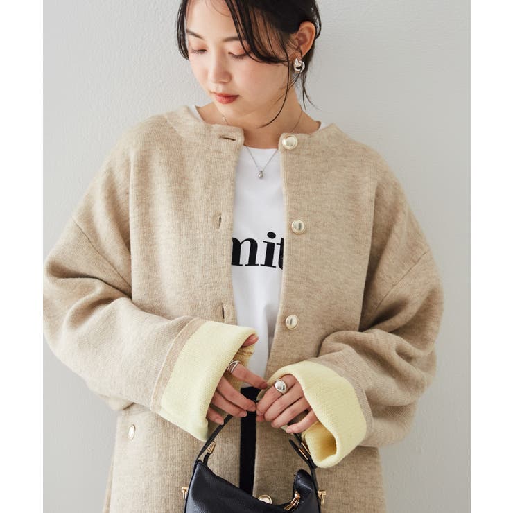 ゴールドボタン裏配色ニットカーディガン | RANAN | 詳細画像23 