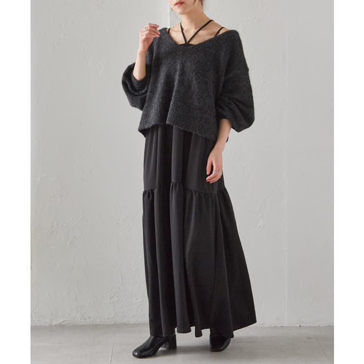 シャギーニット×キャミワンピースセット | RANAN | 詳細画像2 