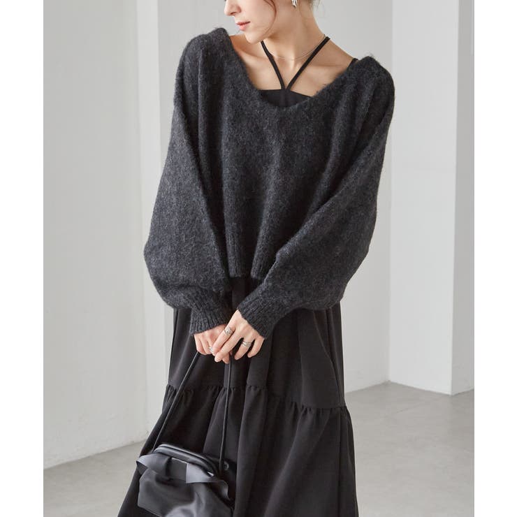 シャギーニット×キャミワンピースセット | RANAN | 詳細画像6 