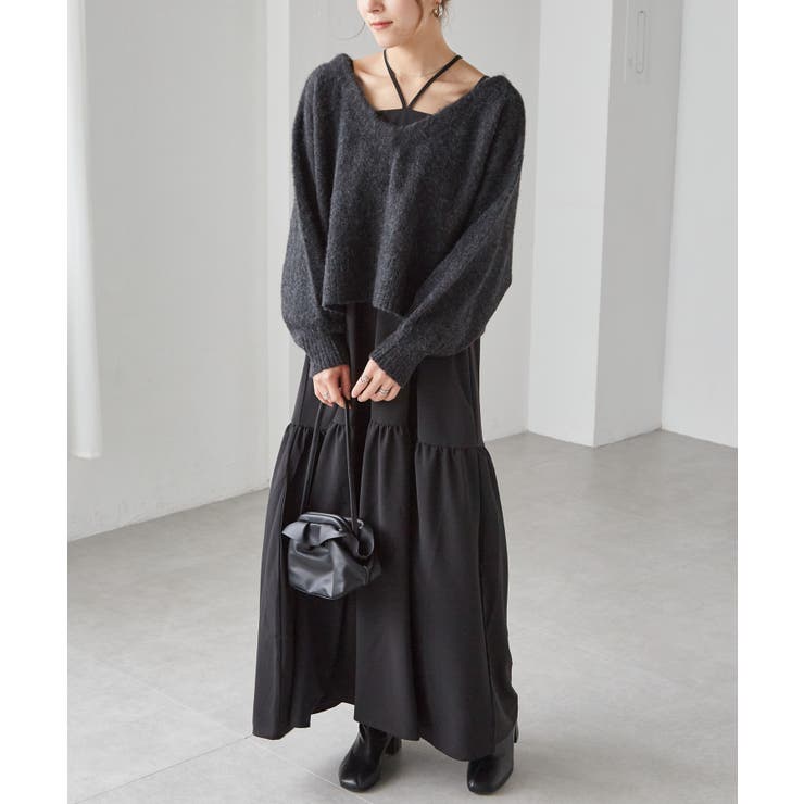 シャギーニット×キャミワンピースセット | RANAN | 詳細画像8 