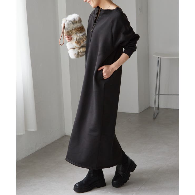 裏起毛ハーフジップワンピース | RANAN | 詳細画像3 