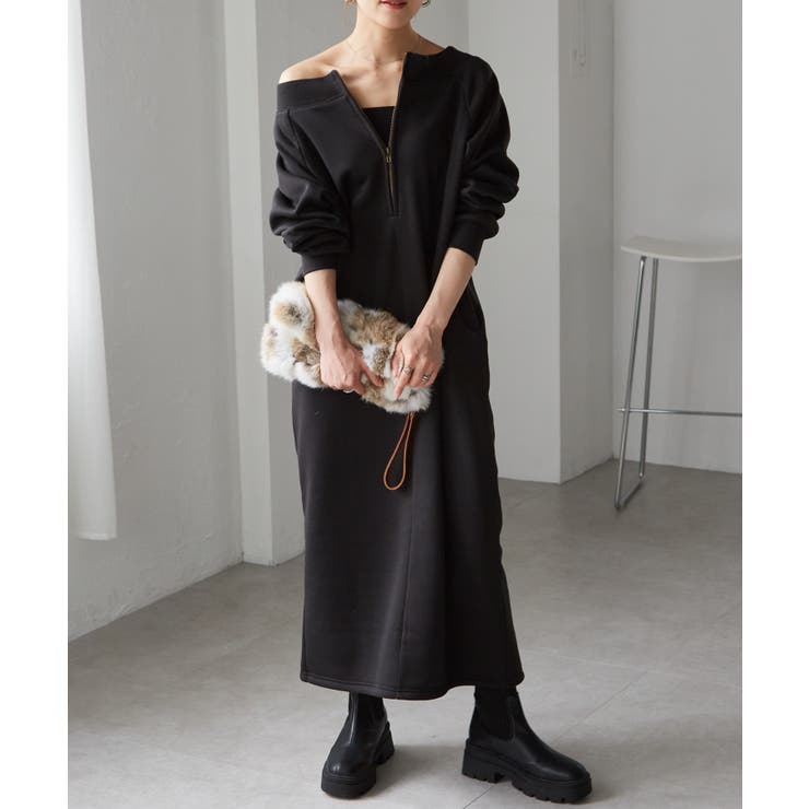 裏起毛ハーフジップワンピース | RANAN | 詳細画像5 