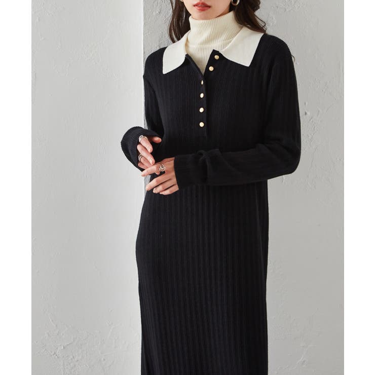 ポロカラーリブニットワンピース | RANAN | 詳細画像12 