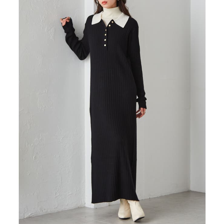 ポロカラーリブニットワンピース | RANAN | 詳細画像13 